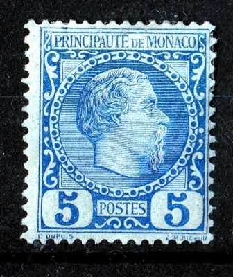 Monaco 1885 Charles III 5C Mi.3 MH AM.475 foto