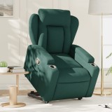 VidaXL Fotoliu rabatabil ridicare pe verticală, verde &icirc;nchis, textil