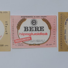 Etichete Eticheta Bere Craiova Anii 1976-83 - Minerva + Bucegi + Hipoglucidica