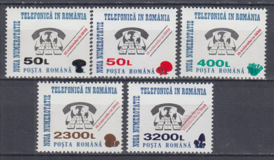 1999 LP 1476 NOUA NUMEROTATIE TELEFONICA SUPRATIPAR CIUPERCI SERIE MNH foto