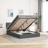 vidaXL Pat otoman cu saltea țesătură gri &icirc;nchis 140x200 cm 3311547