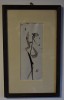 Vasilian Dobos artist grafician UAP Iasi n.1953 - Silueta - lucrare grafica 1995, Religie, Carbune, Altul