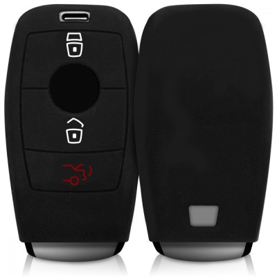 Husa Cheie Auto pentru Mercedes Benz - Smart Key, Silicon, Negru, 42980.01 foto