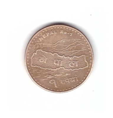 Moneda Nepal 1 rupee 2009, stare buna, curata foto