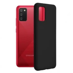 Husa Samsung Galaxy A02S Silicon Negru Slim Mat cu Microfibra SoftEdge