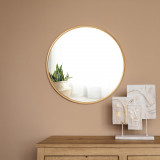 Oglinda de perete, en.casa, PXIT-0231 Ordona, 60 cm, aluminiu, auriu, forma rotunda HausGarden Leisure