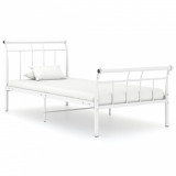 VidaXL Cadru de pat, alb, 100x200 cm, metal