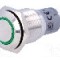 Intrerupator anti-vandalism, ON-ON, &Oslash;16mm, ONPOW - LAS2-GQF-11ZE/G12V/S-P