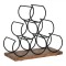 Suport Sticle de Vin, Stand Metalic, 6 Compartimente, Negru, 30x16.5x29 cm