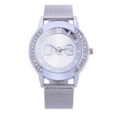 Ceas D&amp;G argintiu cu cristale si bratara metalica
