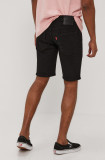 Levi&#039;s pantaloni scurți din denim bărbați, culoarea negru 39864.0037-Blacks