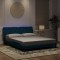 vidaXL Cadru de pat cu LED fără saltea, albastru, 160x200 cm, catifea 3213865