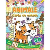 Animale Carte De Colorat Cu Abtibilduri, - Editura Flamingo