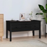 VidaXL Măsuță de cafea, negru, 102x49x55 cm, lemn masiv de pin 820945