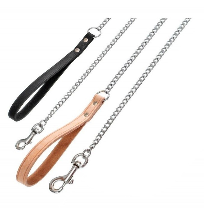 Lesa lant 1,6 mm/1,2 m &amp; maner piele negru