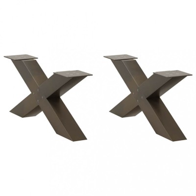 vidaXL Picioare pentru masă de cafea &amp;icirc;n formă de X, 2 buc., oțel natural, 70x(30-31) cm 4012947 foto