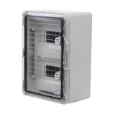 Cumpara ieftin Cutie modulara IP65 din ABS gri, usa transparenta, 2 x 9 module, 250x350x150 mm PP3112