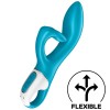 Vibrator Iepuras G-Spot Justforme Embrace Me Turcoise, 2 Motoare, Silicon Medical, Reincarcabil, Rezistent la Apa