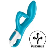 Vibrator Iepuras G-Spot Justforme Embrace Me Turcoise, 2 Motoare, Silicon Medical, Reincarcabil, Rezistent la Apa