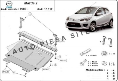 Scut metalic motor Mazda 2 fabricata incepand cu 2008 APS-13,112 foto