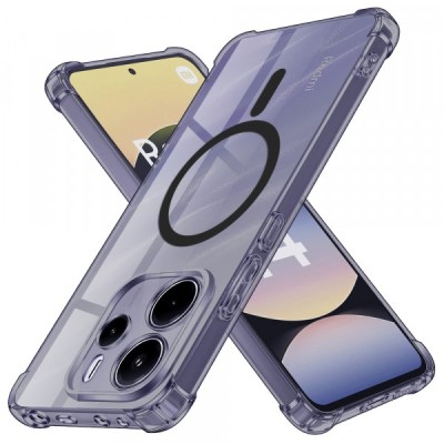 Husa MagSafe pentru Xiaomi Redmi Note 14 5G, Techsuit, Shockproof Clear, Neagra foto