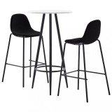 Set de bar, 3 piese, negru, material textil