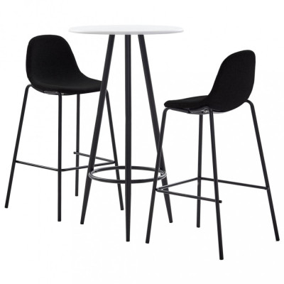 Set de bar, 3 piese, negru, material textil foto