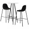 vidaXL Set de bar, 3 piese, negru, material textil
