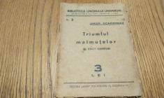 TRIUMFUL MAIMUTELOR - Knut Hamsun - Editura &quot;Adam&quot;, Biblioteca Umorului Universal No. 3, F.An, 32 p.