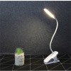 Lampa de birou, LED, alimentare USB, prindere tip clama, din ABS, brat flexibil, buton On/Off, lumina rece, alb