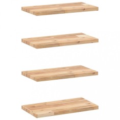 Rafturi suspendate 4 buc. 60x20x2 cm lemn masiv acacia netratat foto