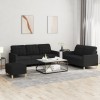 VidaXL Set de canapele cu perne, 3 piese, negru, textil 3201318