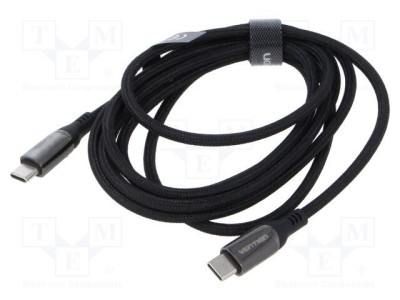 Cablu USB 2.0 USB C VENTION 2m negru nichelat foto
