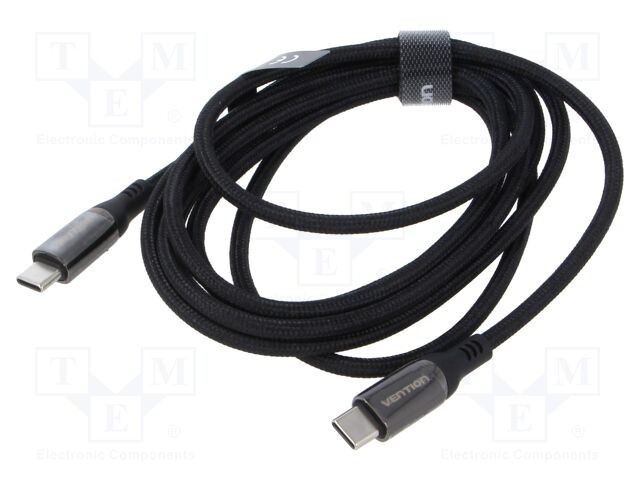 Cablu USB 2.0 USB C VENTION 2m negru nichelat