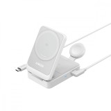 STATIE incarcare wireless Anker &quot;MagGo&quot; 15W, 3-in-1, pliabil, 3 x wireless, incarca simultan telefon, casti si smartwatch Apple, alb, &quot;B2557321&quot; (timb