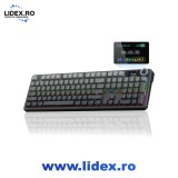 Tastatura mecanica AULA F108 PRO, switch-uri tastatura silentioasa(foarte silent), full-size 108 taste, 3 moduri (BT/2.4G/USB-C), hot-swap complet, Ga