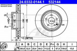 Disc frana MERCEDES E-CLASS T-Model (S211) (2003 - 2009) ATE 24.0332-0144.1