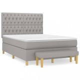 Cumpara ieftin Pat continental, gri deschis, 140x200 cm, material textil