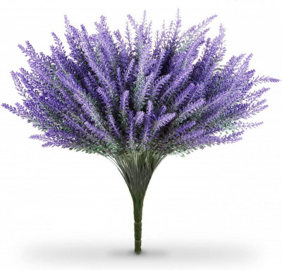 4 Crengi De Lavanda Artificiala Din Matase Pentru Decor, Lungime 40 cm foto