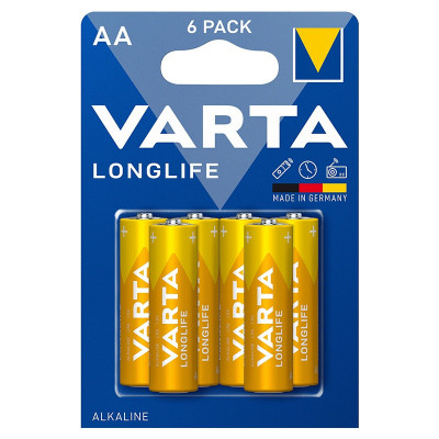 Set 6 baterii alcaline LONGLIFE AA LR06 6buc VARTA foto