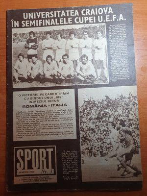 sport martie 1983-univesitatea craiova in semifinalele cupei uefa,fc arges foto