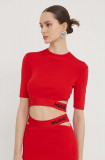 Cumpara ieftin HUGO pulover femei, culoarea roșu, light 50508600
