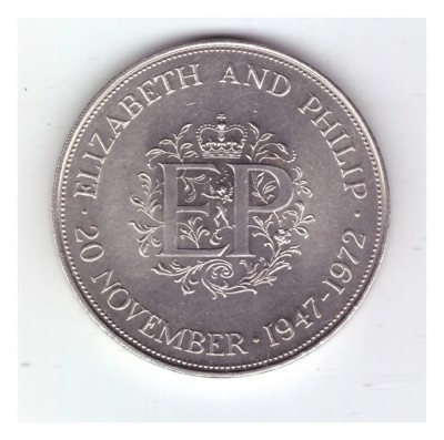 Moneda Anglia 25 new pence 1972, casatoria de argint, stare buna, curata foto