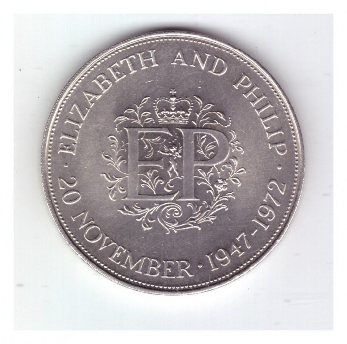 Moneda Anglia 25 new pence 1972, casatoria de argint, stare buna, curata
