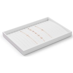 Tavă Organizatoare Oirlv &ndash; Premium White PU Leather, Specială pentru Brățări și
