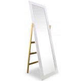 Oglinda de podea cu suport, 157x41x54cm, alb cu maro Household NewTrend
