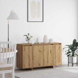 Bufet vidaXL Stejar Artisan, Lemn, 135x41x75cm, Maro - Bufet Living Modern cu 3 Usi si Spatiu Depozitare