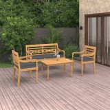Cumpara ieftin Set mobilier grădină cu perne, 4 piese, lemn masiv de tec