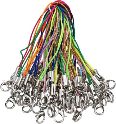 Set 100 snururi cu carabina pentru breloc, accesorii, poliester, multicolor foto
