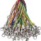 Set 100 snururi cu carabina pentru breloc, accesorii, poliester, multicolor